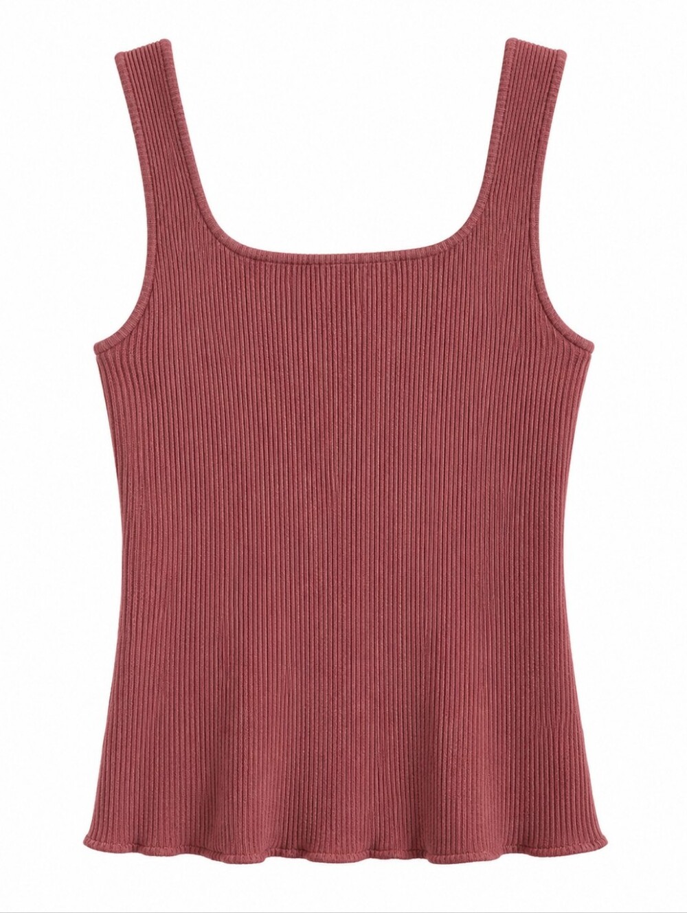 le chateau Ribbed Square Neck Tank in Dusty Rose Sz L